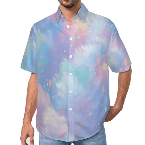 Chemise Hawaïenne Homme Manches Courtes Boutonnée d'Été Léger