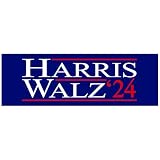 Kamala Harris Tim Walz 2024 Presidential Election Bumper Sticker Car Decal Democrat for President Presidential USA Election Political Sticker 10x3 Inch Blue