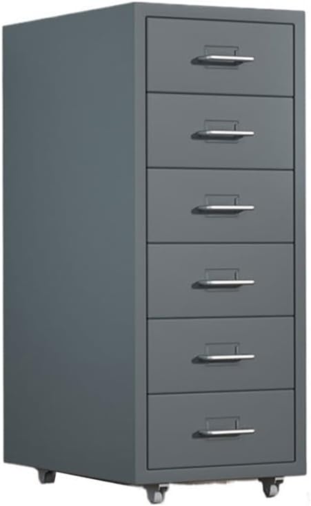Filing Cabinet for Home Office Thickened Cold-Rolled Steel Chest of Drawers 6 Layers of Large-Capacity Storage Cabinets Office File Cabinets Multifunctional Data Organizi-Gris