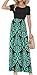 AUSELILY Floral Maxi Dress for Women Summer Casual Short Sleeve Crewneck Empire Waist Long Flower Dresses with Pockets 2026 BK Green L
