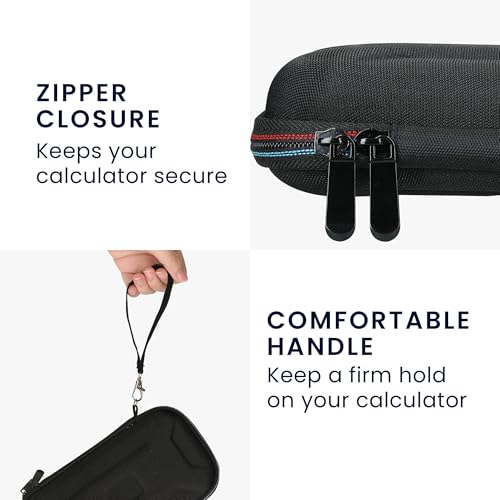 kwmobile Taschenrechner Case kompatibel mit Texas Instruments TI-84 Plus CE Hülle - Eva Schutzhülle für Grafikrechner mit Tasche - Calculator Cover - Schwarz