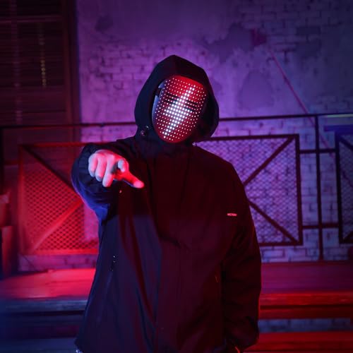 Led Mask Halloween Costume Mask with Gesture Sensing, Kids Toys Gifts | Face Transforming Light up Mask, 50 Patterns, Rechargeable, Cool Gifts for Halloween Christmas Birthday Cosplay Party - image 3