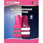 PACIFIC PPE Kids Construction Safety Vest, Hi-Vis Reflective, Pink, XS - Image 5