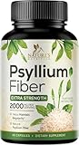 Psyllium Husk Fiber Supplement 2000mg - Extra Strength Psyllium Fiber Powder - Natural Soluble Fiber Pills, Supports Digestion, Colon Health & Regularity, Plant Based, Bottled in USA - 60 Capsules