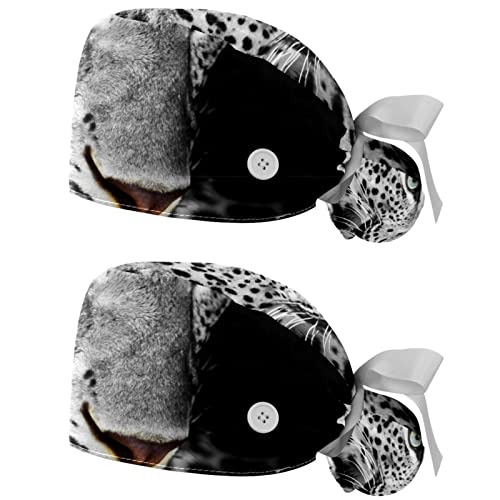 Chapeaux bouffants imprimé léopard pour rester au frais en cuisine