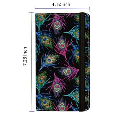 Image of checkbook cover,Checkbook Cover for Duplicate Checks,RFID Checkbook Register Cute Wallet women Men Credit Card Holder (Peacock Feather)