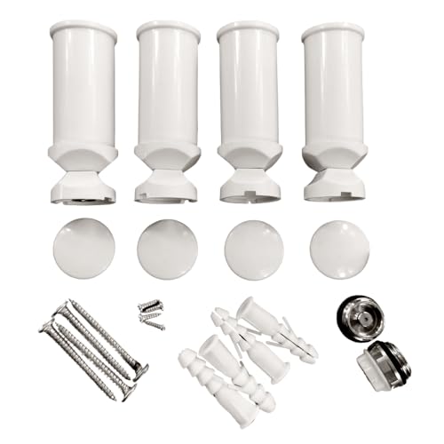 fixations pour radiateur sèche serviette, support universel pour seche serviette, convient pour tout radiateur sdb droit ou courbé… (blanc) (blanc) (blanc)