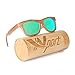 Ynport Mens/Womens Polarized Full Charcoal Bamboo Frame Classic Wooden Coated Sunglasses, vintage Eyewear, Floating Wayfarer