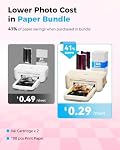 HPRT 4x6 Imprimante photo avec 108 Feuilles et 2 Rubans, Sublimation de colorant sans fil Imprimante photo portable pour iPhone et Android Smartphones, Impression photo