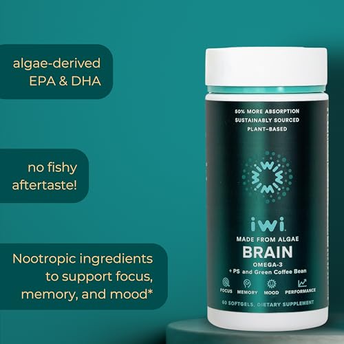 Iwi IWI-OMEGA-BRAIN Life Brain Omega-3, 60 Softgels (30 Servings), Vegan Plant-Based Algae Omega-3 With Epa + Dha, Focus, Memory And Mood Support Dietary Supplement thumb #3