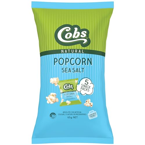 Cobs Natural Sea Salt Popcorn Sea Salt Popcorn 65g, 5 Pack