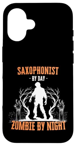 Day Zombie Night Halloween Saxophone Player TbNXt҂ɂTbNXt X}zP[X iPhone 16 p