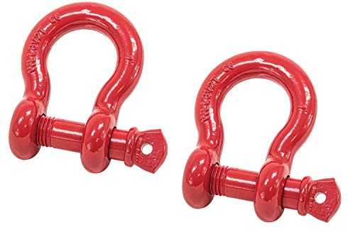 1 Anchor Shackle Forged Carbon Steel w Alloy Screw Pin Load Limit # 8.50 Tons (17,000 lbs) | Double Rust Protection Heavy Duty D Ring Shackle for Towing, Rigging & Vehicle Recovery (2 Pack)
