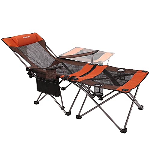 apollo walker Folding Camp Chairs Beach Chairs for Adults 2 in 1 Portable Sun Chairs Lightweight Mesh Lounger Chair with Carry Bag,for Outdoor,Fishing,Beach,Picnics