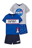 C&A Kinder Jungen Pyjamas Shorty Relaxed Fit Unifarben|Motivprint|Bedruckt NASA blau 128
