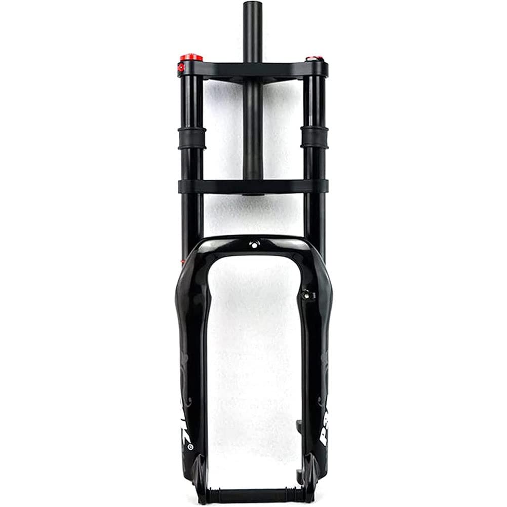 WIQUYBML 20"*4.0" Suspension Forks Double Shoulder Fat Bike Fork Snow MTB Beach Air Forkes Travel 100mm 1-1/8" Front Disc Brake QR Magnesium + Aluminum Alloy 2120g