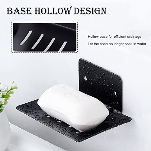 Jopofi Self-Adhesive Bar Soap Dish For Shower - Wall Mounted Soap Holder For Bathroom,Sus 304 Stainless Steel Soap Tray Black - Matte Black (2Pack) #TOP2