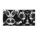 Décoration de fête imprimée tournesols noirs et blancs, meilleurs drapeaux pour les événements, designs innovants pour les fournitures de fête d'anniversaire