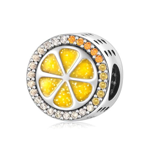 ZURWTCH Shell turtle Dangle Charm Fit Women Bracelet Necklaces Fashion Gifts 925 Sterling Silver DIY Jewelry (Lemon Charm M1469)