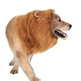 GWAWG Lion Mane Wig for Dog and Cat Costume, Adjustable Pet Costume with Ears for Dog (Brown)