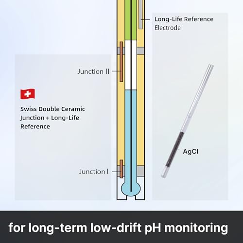 Electrodo de pH para monitoreo continuo de agua general con doble unión cerámica Apera Instruments 4