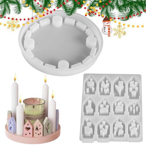 Moule résine Noël silicone anti-déformation avec base stable - 2