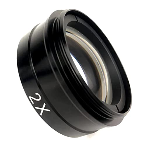 ラボ用顕微鏡アクセサリー 0.5X / 2.0X / 0.3X Barlow 補助対物ガラスレンズ XDC-10A 180X 300X C-MOUNT レンズ産業ビデオ顕微鏡カメラ用(2.0X)