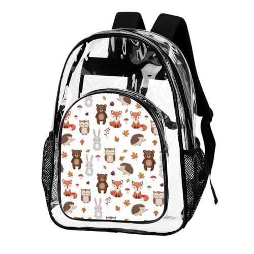 Heavy Duty Transparent Bag for Adults Cute Woodland Animals Concerts, Beach, Picnic, Going Out, Lightweight Portable Outdoor Sport Bags2