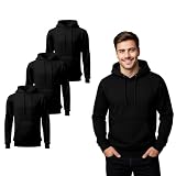 Sudaderas negras para hombres y mujeres del Reino Unido, Negro (sudadera con capucha de 3