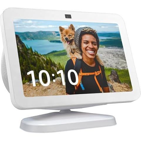 HeyMoonTong All-New Stand for Show 8 (3rd Gen) - Adjustable Magnetic Stand Mount Accessories, Fit Show 8 3rd Generation & iPhone Models, 360° Swivel, Tilt, Anti-Slip Base (White) Cover