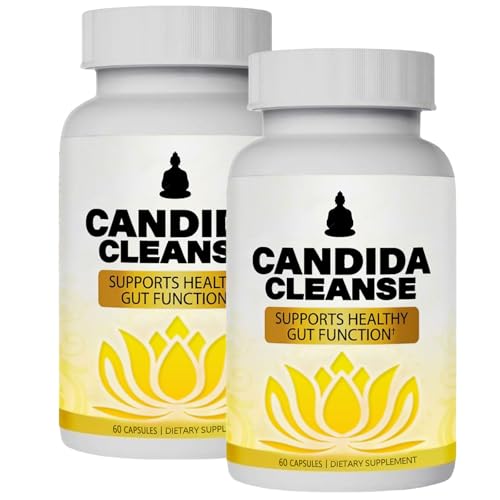 Candida Cleanse - Gut & Colon Support Natural Herbal Formula Include Oregano Leaf Wormwood Black Walnut Caprylic Acid-1 60 Capsules (2)
