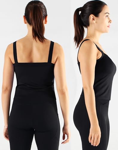 NELEUS Women's 3 Pack Athletic Compression Tank Top with Sport Bra Running Shirt2