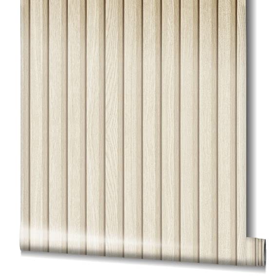 Papel pintado efecto 3D madera beige paneles acústicos marburg 10m 5
