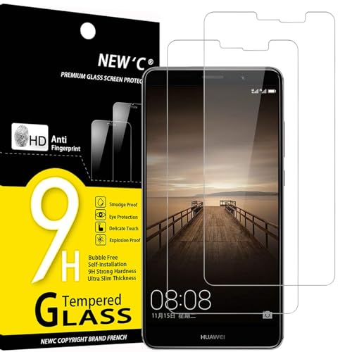 NEW'C 2 Stück für Huawei Mate 9 für Panzerglas, Frei von Kratzern, 9H Festigkeit, HD Bildschirmschutzfolie, 0.33mm Ultra-klar, Ultrawiderstandsfähig