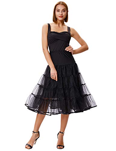 GRACE KARIN Women's 50s Vintage Petticoat Crinoline Tutu Underskirts Tea Length 30 inch Long3