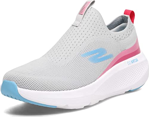 Skechers dam Go Run Elevate-Hot Streak Sneaker, Grå/rosa, 41 EU