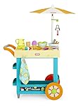 Little Tikes 2-In-1 Lemonade and Ice Cream Stand - Interactive Playset for Kids - With 25 Accessories & Chalkboard - Pushable Cart with Built-In Storage