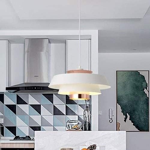 Nordic Industrial Wrought Iron Restaurant E27 Lamp Bar eiling Hanging Light Fixture Hard Wifor Kitchen Island Bedroom Living Dining Room Perfect, White