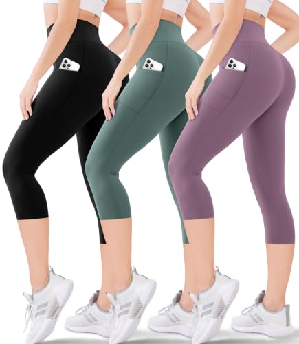 Blisset High-Waisted Capri Leggings with Side Pockets