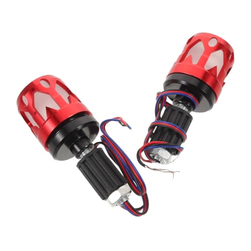 Luces LED rojas POPETPOP para manillar de motocicleta con tapones antideslizantes