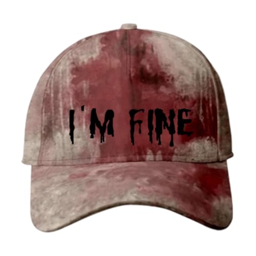 Im Fine - Gorra de béisbol Im Fine Sombrero de Halloween, gorra sangrienta, sombrero divertido para mujeres y hombres, unisex, M (C, talla única)