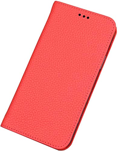 Étui iPhone 13 Pro Max rouge cuir protection totale