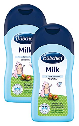 Bübchen Milk, sensitive Körpermilch für zarte Babyhaut, mit Sheabutter und Panthenol, Menge: 2 x 400 ml