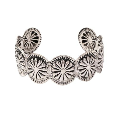 Western Bracelets for Women Vintage Silver Cuff Adjustable Jewelry Gift