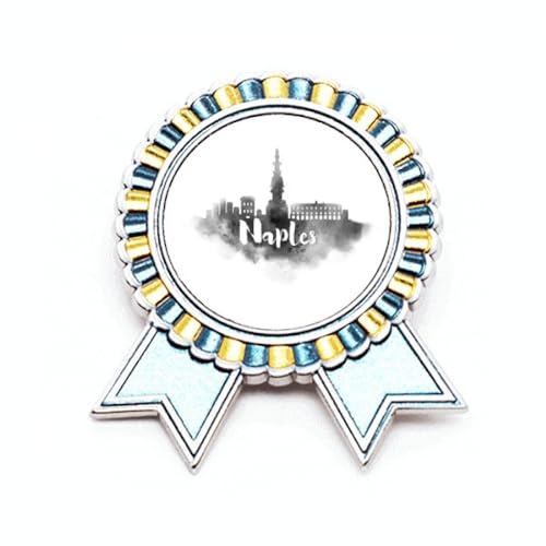Broche Naples Italie Ink City en métal M pour personnaliser un manteau en ville
