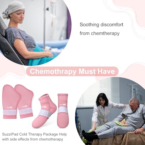 Image of SuzziPad Cold Socks & Hands Ice Pack for Chemo Must Haves, Pink, S /M