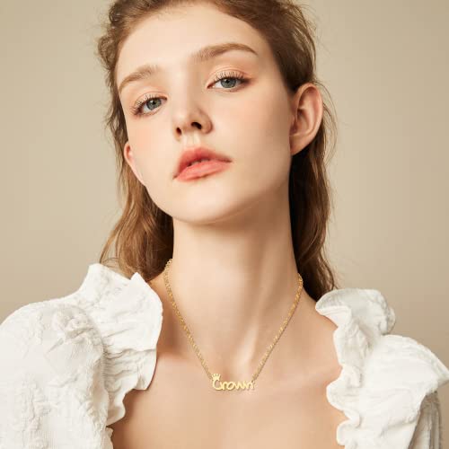 Fahjwery Custom Name Necklace Personalized 18K Gold Plated Nameplate Customized Jewelry Gift For Women Girls #TOP6