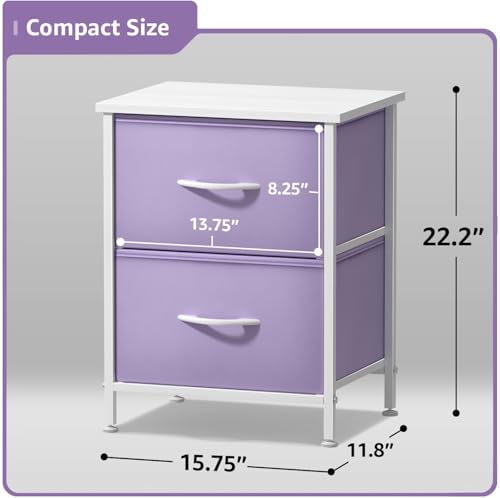 Sorbus 2-Drawer Kids Nightstand for Bedroom (Purple) - image 4
