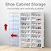 JIQHOHX Shoe Rack Storage Cabinet with Doors, Modular Cube Plastic Portable Shoes Organizer Large Sneaker Cabinet Bins for All Kinds of Shoes, for Closet Hallway Bedroom Entryway (44x31x158cm)
