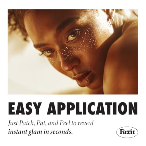 Fazit Makeup Patches - Gold Speckles - Glow Up Make-Up Patches - Cute Glitter Makeup Accessories for Women - Cosmetic Glitter for Face